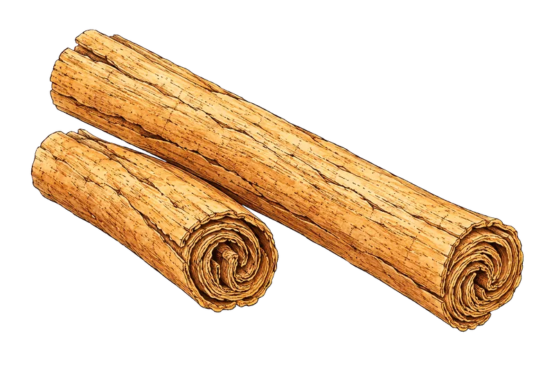 Ceylon cinnamon sticks, many thin layers rolled together