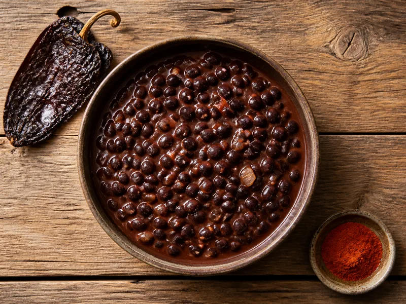 Black bean braise with a broad ancho chile and separate smoked paprika dish - chipotle powder substitutes | KnowTheSpices