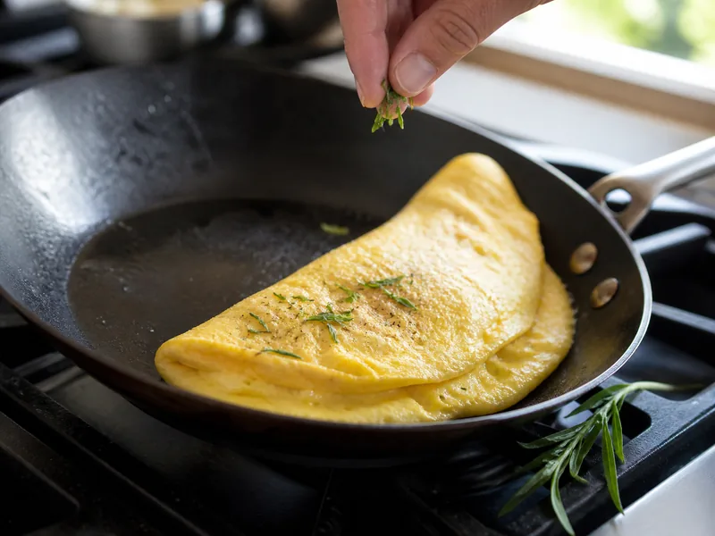 A small pinch of tarragon added to a folded omelet after cooking - chive-substitutes | KnowTheSpices