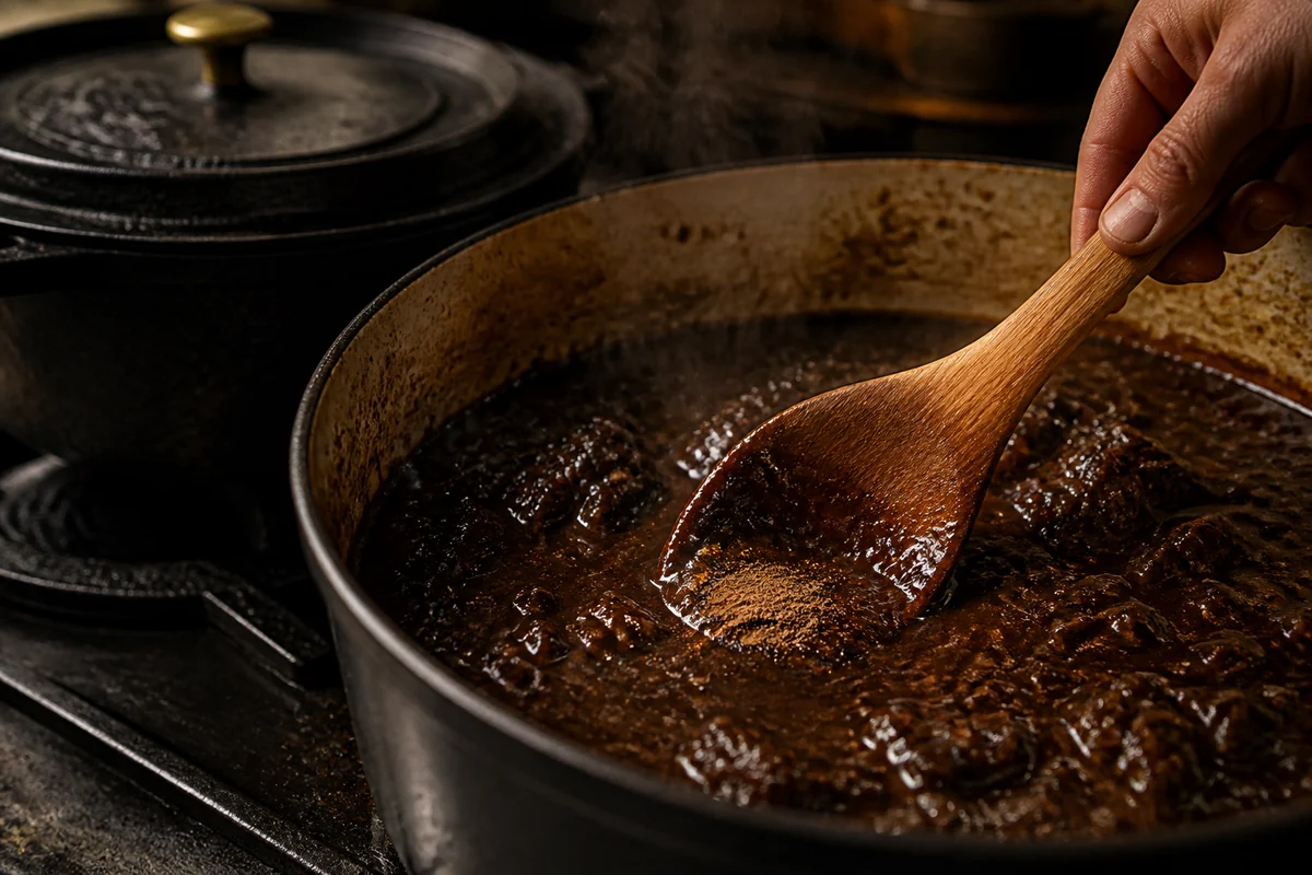 Ground allspice folded into a glossy dark meat braise - pink peppercorn substitutes | KnowTheSpices