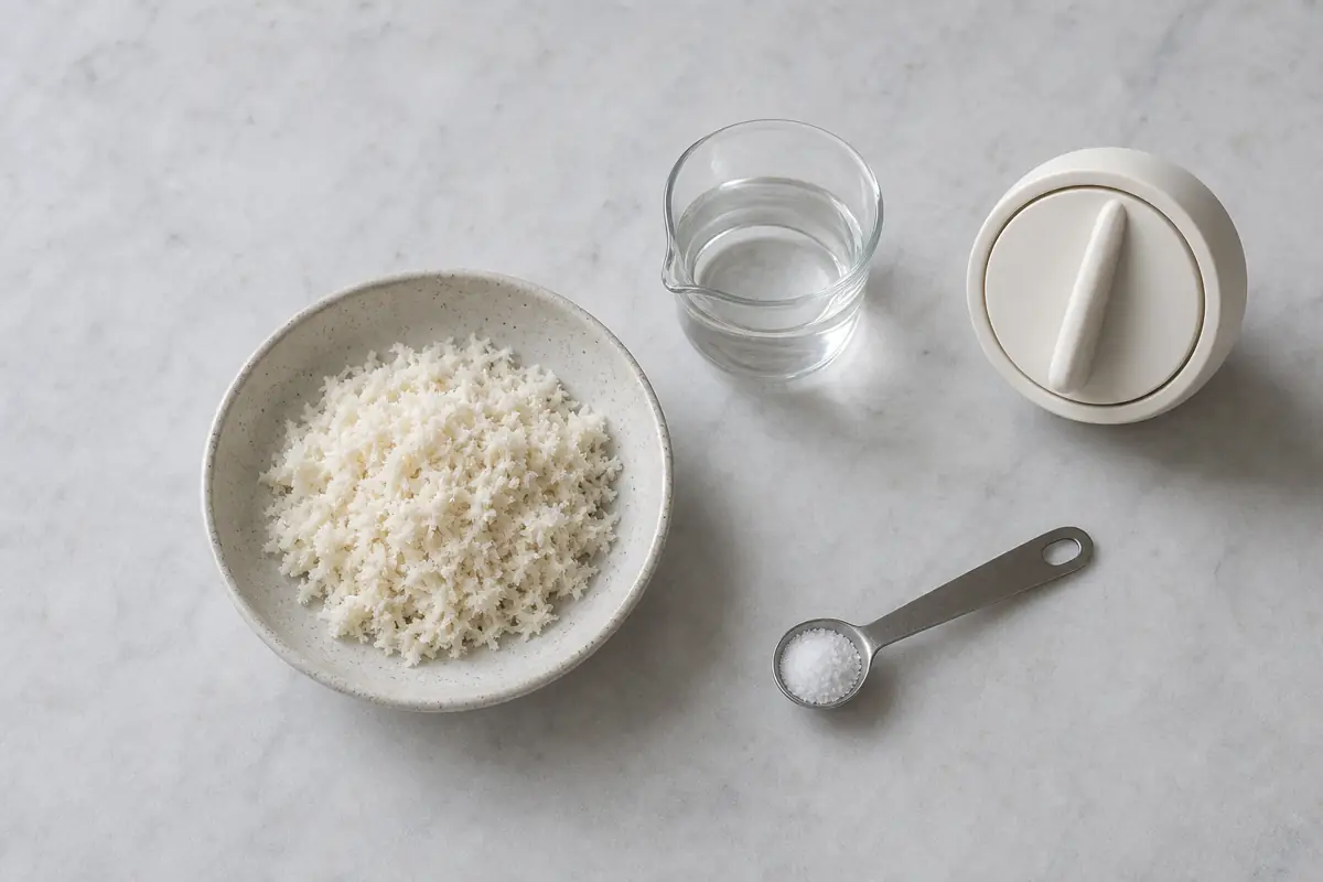 Freshly grated horseradish beside a kitchen timer and measured white vinegar - horseradish heat timing | KnowTheSpices
