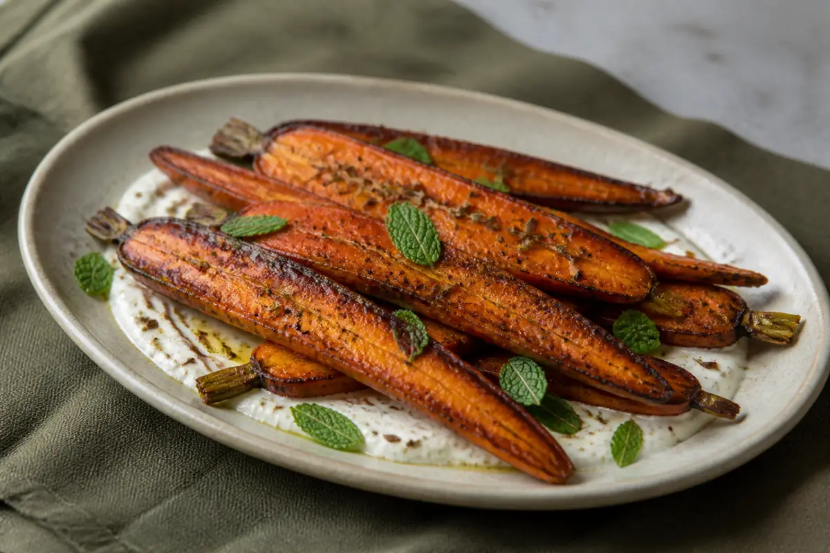 Cumin Roasted Carrots Recipe with Yogurt and Charred Edges