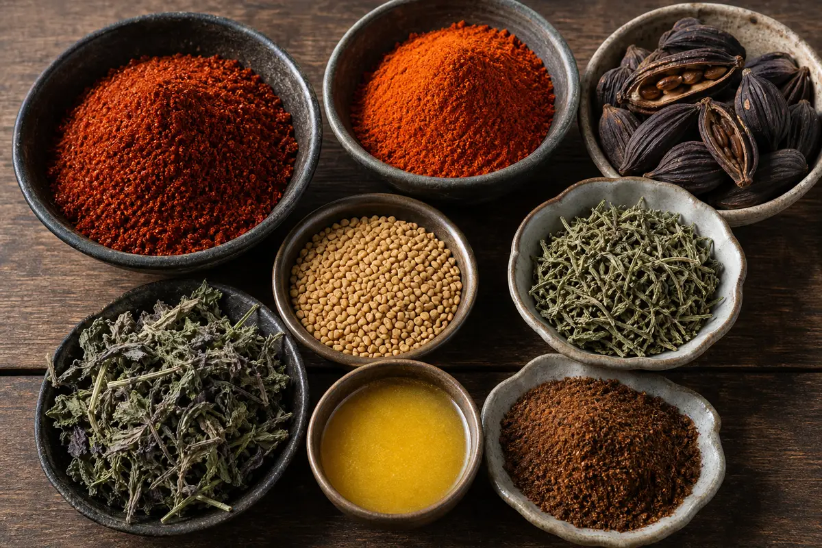 Berbere mitmita korarima fenugreek sacred basil koseret niter kibbeh and mekelesha - Ethiopian spice pantry | KnowTheSpices