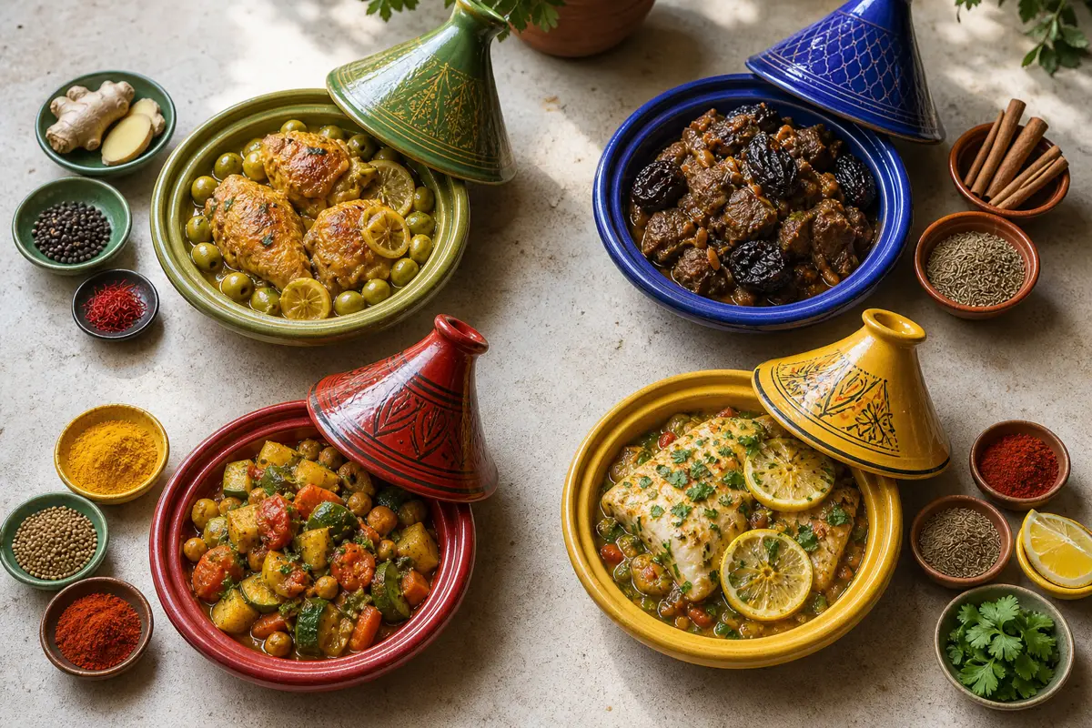 Chicken lamb vegetable and fish tagines paired with different Moroccan spice combinations - Moroccan tagine spices | KnowTheSpices